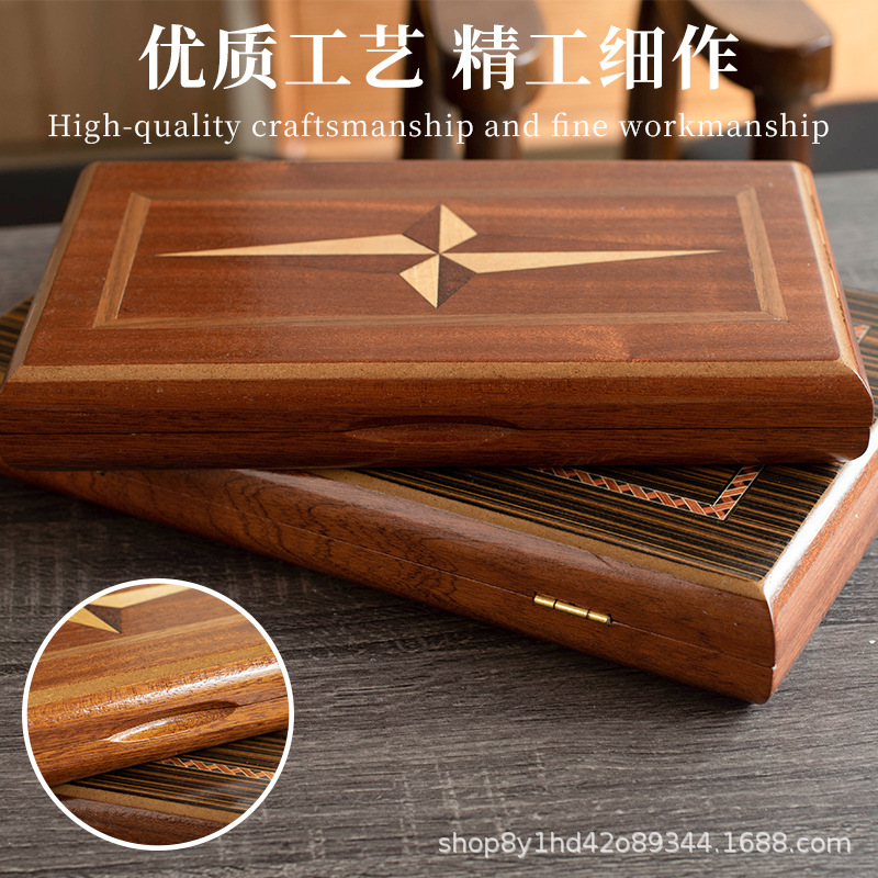 Board Game Vantage - Backgammon in legno massello, realizzato in