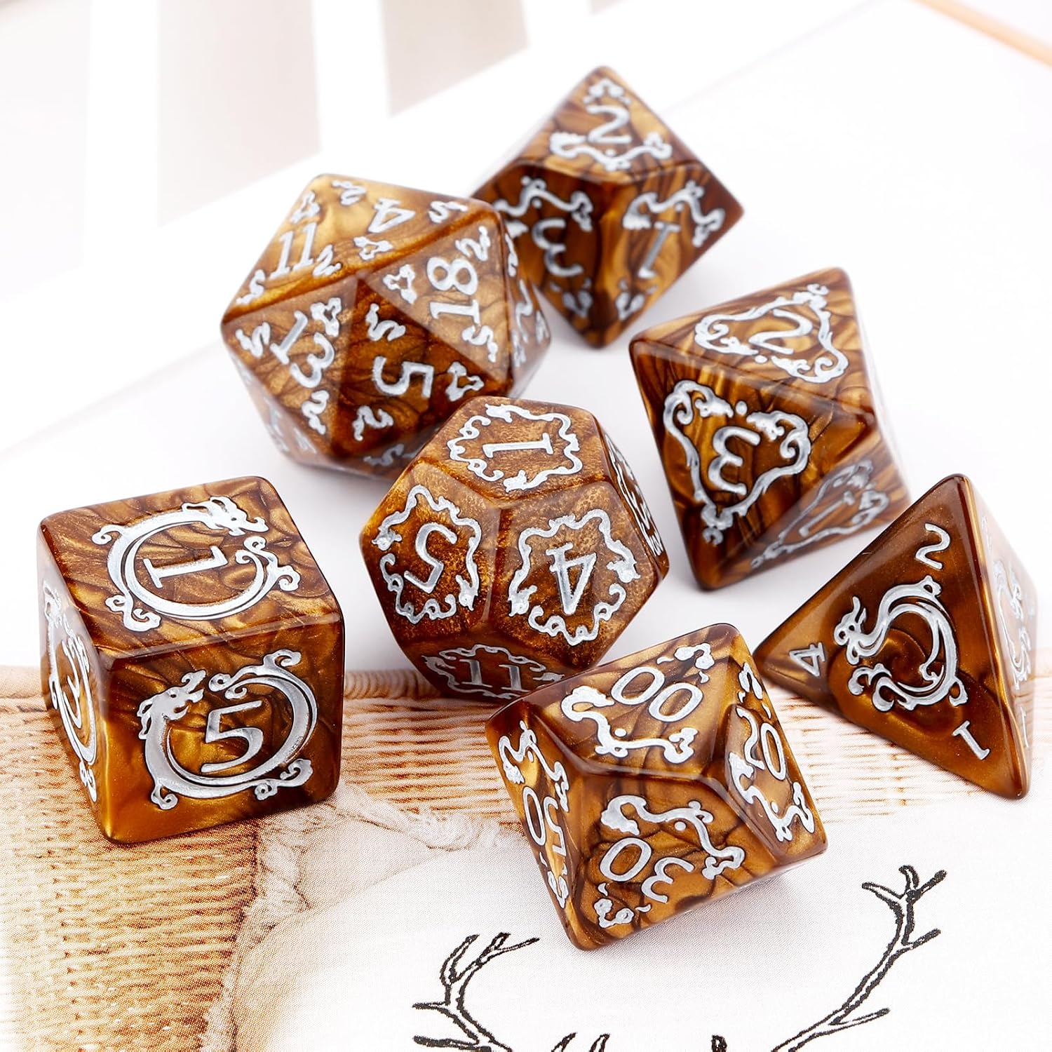 Board Game Rpg - Set di 7 Dadi DND con