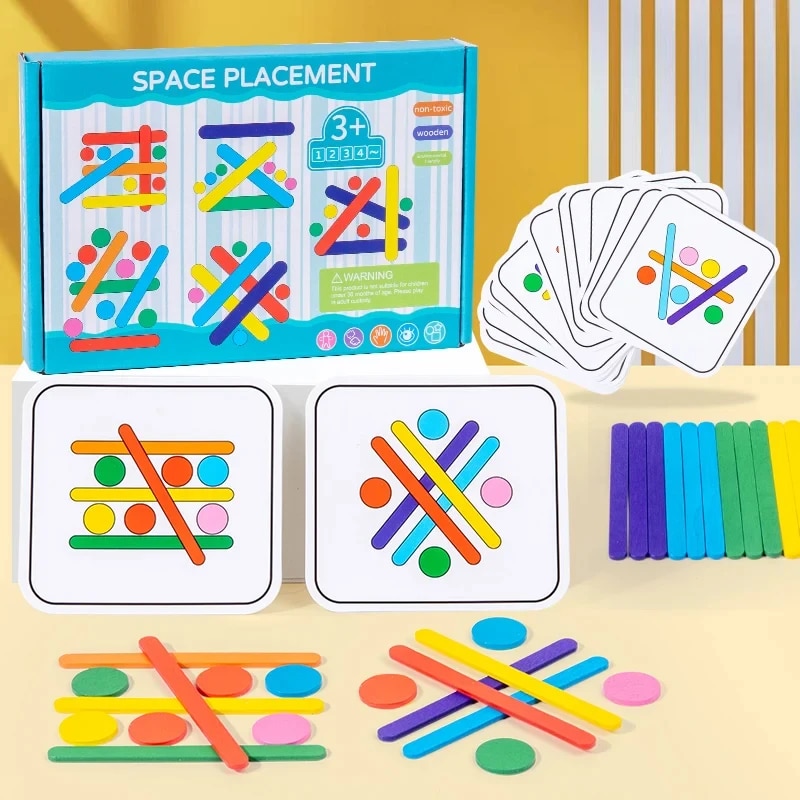 Board Game Simple - Bambini Arcobaleno Stick Pensiero Puzzle Legno