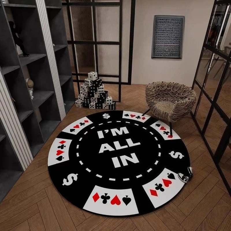 Board Game Hotel - Tappeti rotondi con motivo a carte